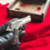 Detailed full metal miniature Desert Eagle slide gun with wood grips