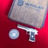 Detailed full metal miniature Desert Eagle slide gun with wood grips