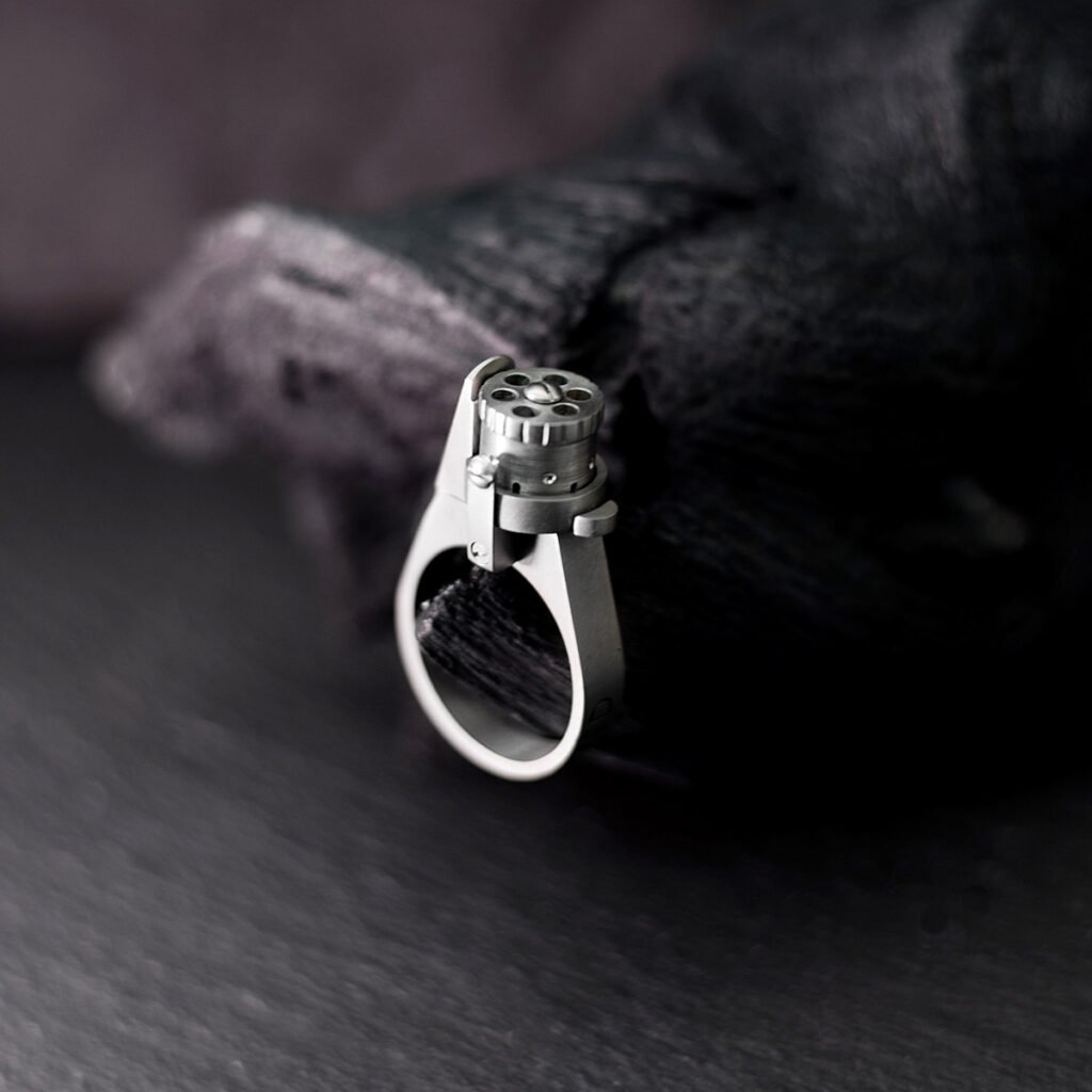 Handcrafted ring pistol: Functional 2mm pinfire scale model