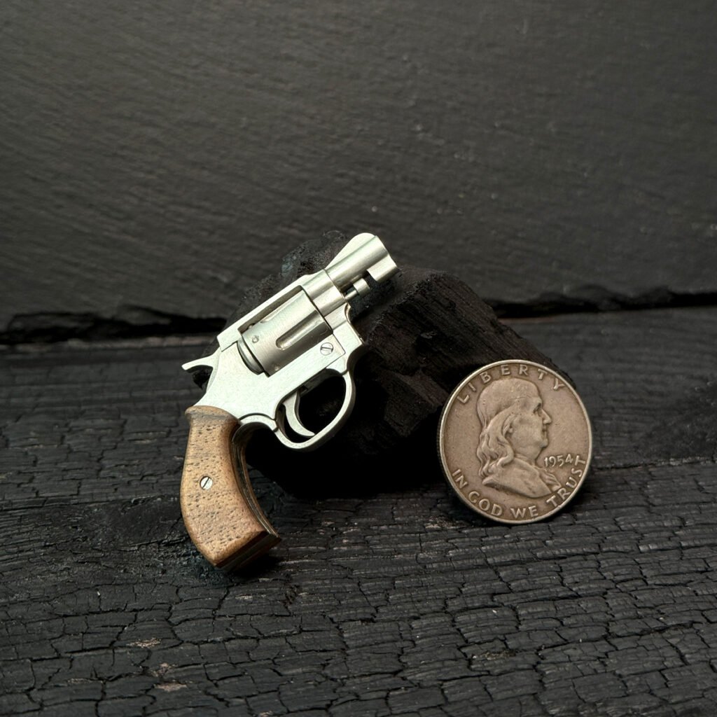 Handcrafted S&W Model 12 replica: Functional pinfire miniature gun