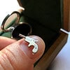 Miniature Pistol Derringer in a Silver Ring - other side