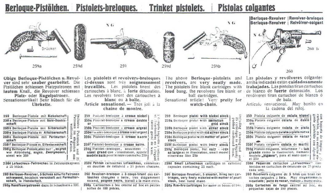 Перша згадка про Berlogue в німецькому каталозі зброї, 1910 рік