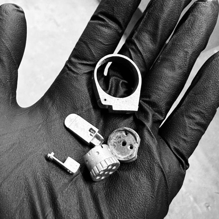 Creating all the metal parts of the miniature gun