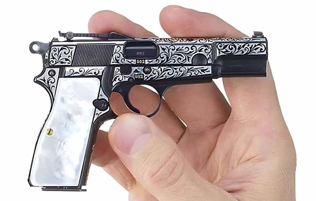 Miniature Collectible Guns Browning Silver Plated
