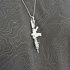 Jewelry Miniature Rifle HK416 Silver Pendant