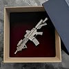 Jewelry HK416 Rifle Silver Pendant in a Box