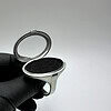 Silver Locket Oval Glass Large Ring with Derringer Pistol