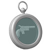 Original Silver Locket Pendant Jewelry — with miniature gun inside