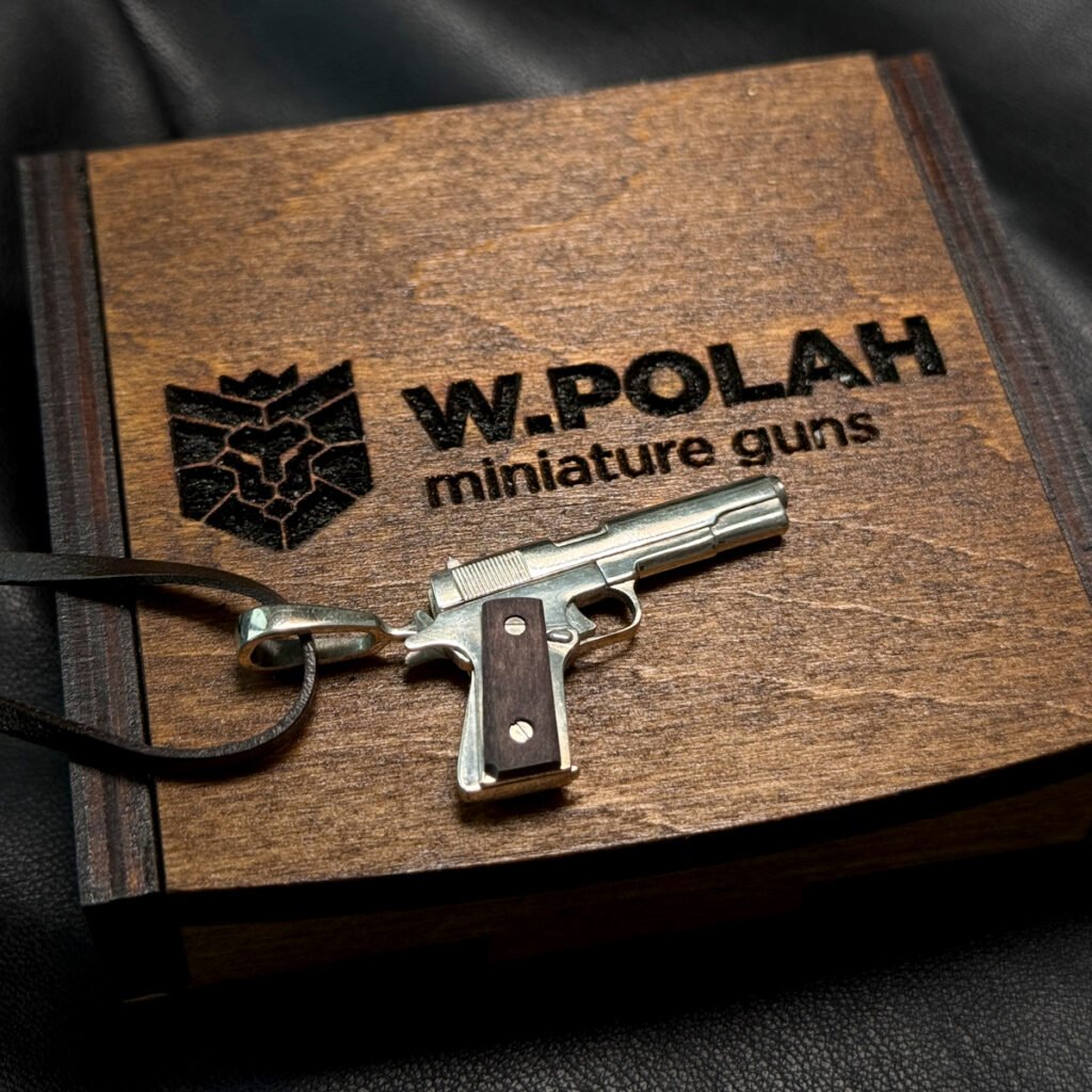 Silver Colt 1911 Pendant