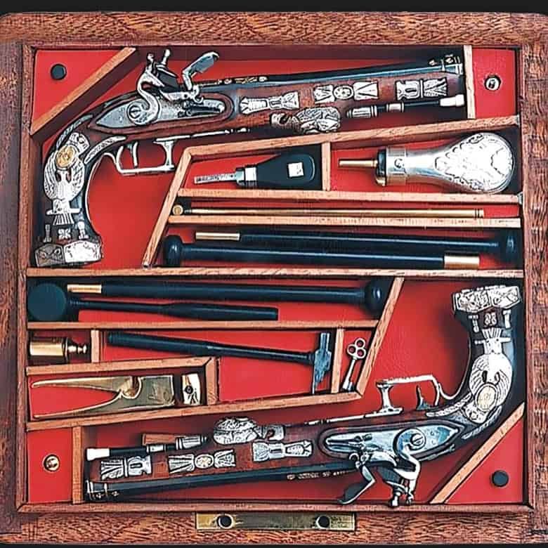 Flintlock Dueling Pistols Miniature Models made by Antonio Rincon