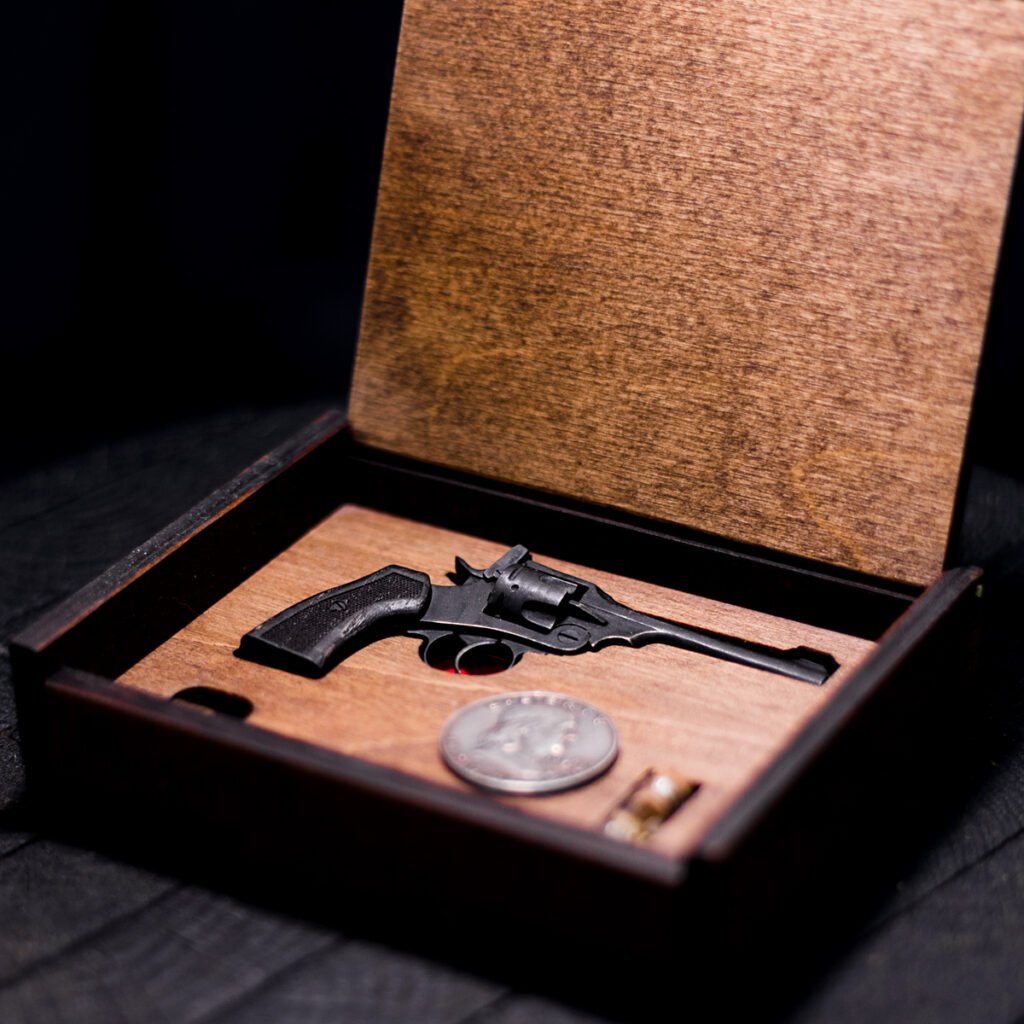 Handcrafted Webley revolver replica: Precise 3mm centerfire model