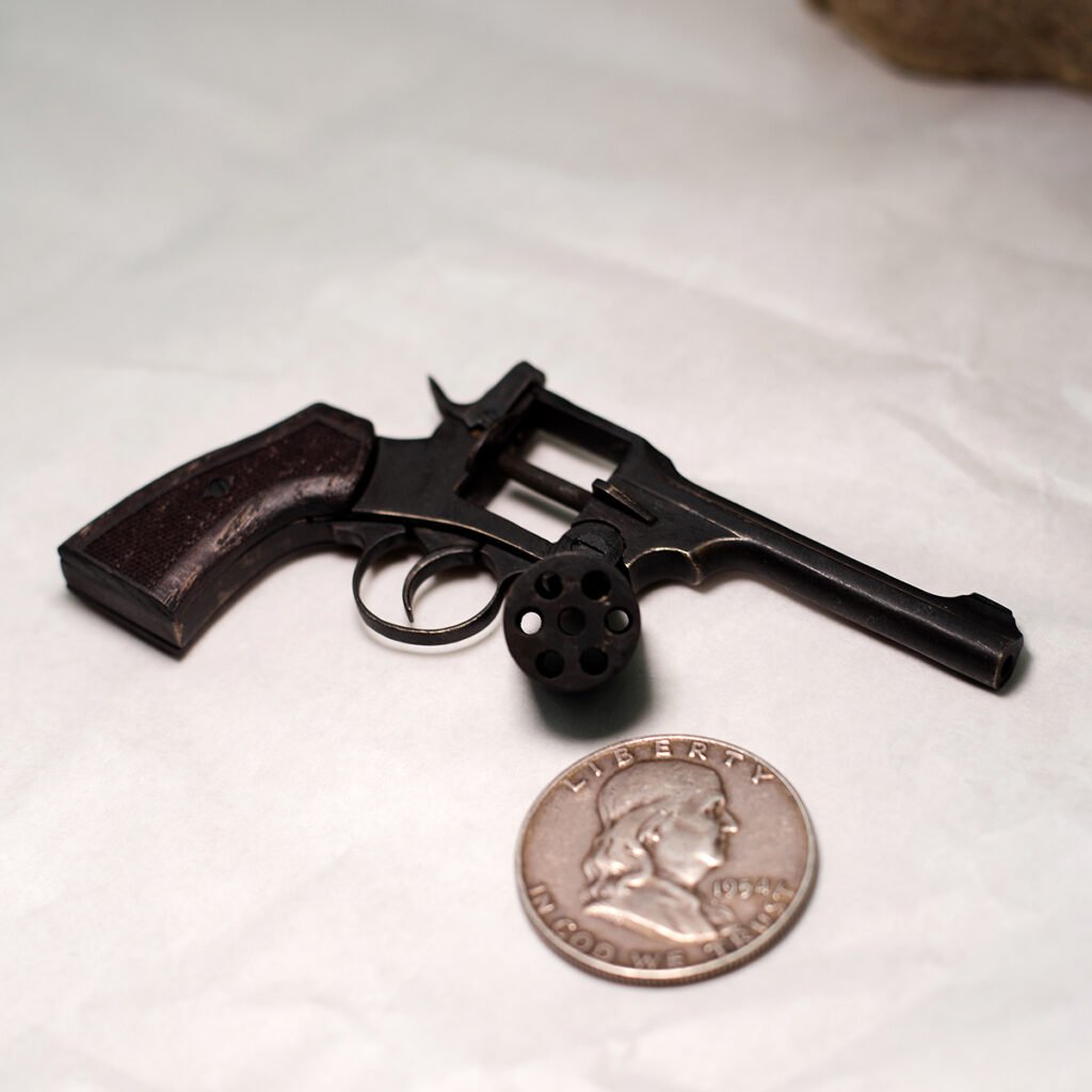 Collectible miniature weapon: Handcrafted 3mm Webley revolver