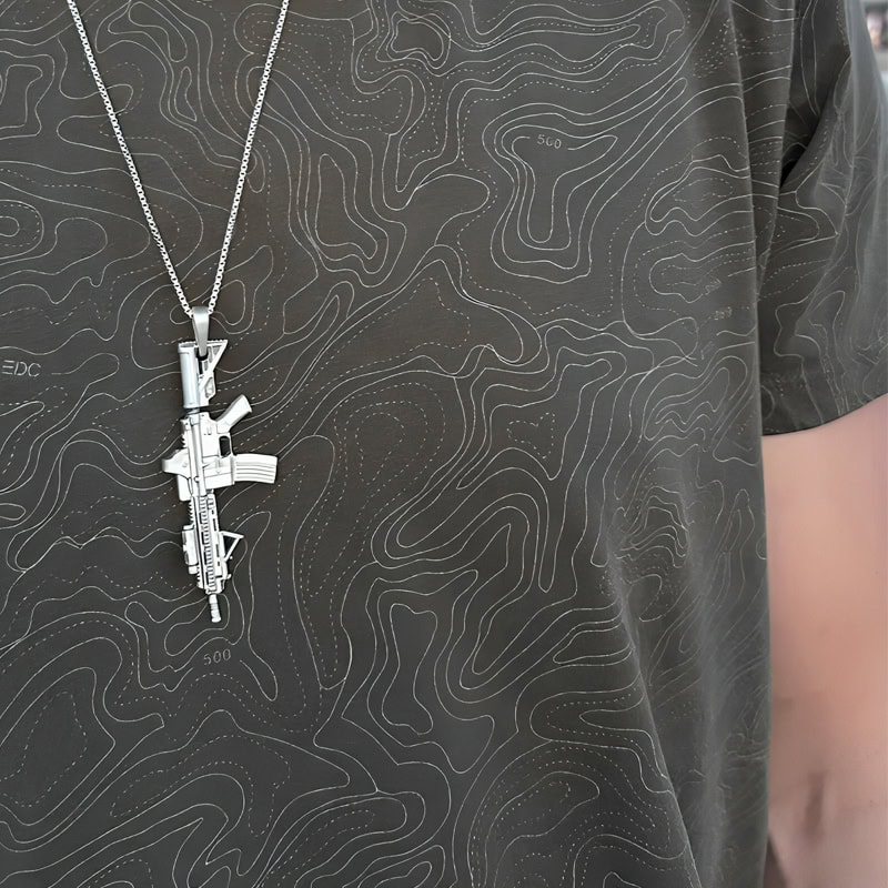 05-silver-pendant-rifle-HK416.jpg Silver Jewelry Rifle Pendant HK416