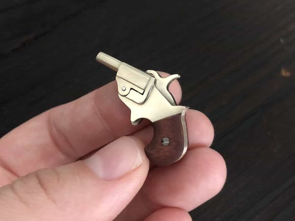Derringer Pinfire Gun Keychain