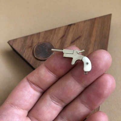 Derringer Nickel Brass Scale 1:6 Handgun Jewelry