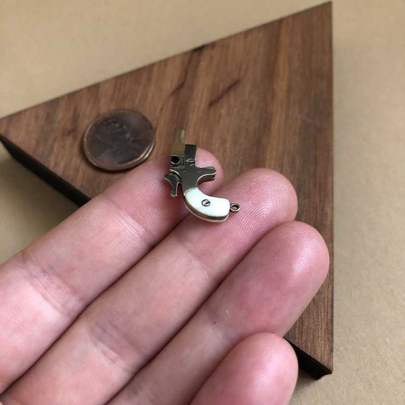 Derringer Nickel Brass Scale 1:6 Handgun Jewelry