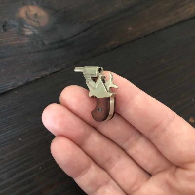 Derringer Pinfire Gun Keychain