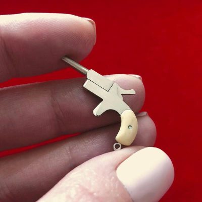 Derringer-Gold.jpg Derringer Gold (scale 1:6) Miniature Pistol Jewelry