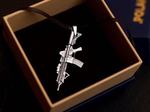 Rifle-HK416-Pendant-01.jpg Silver Jewelry Rifle Pendant HK416