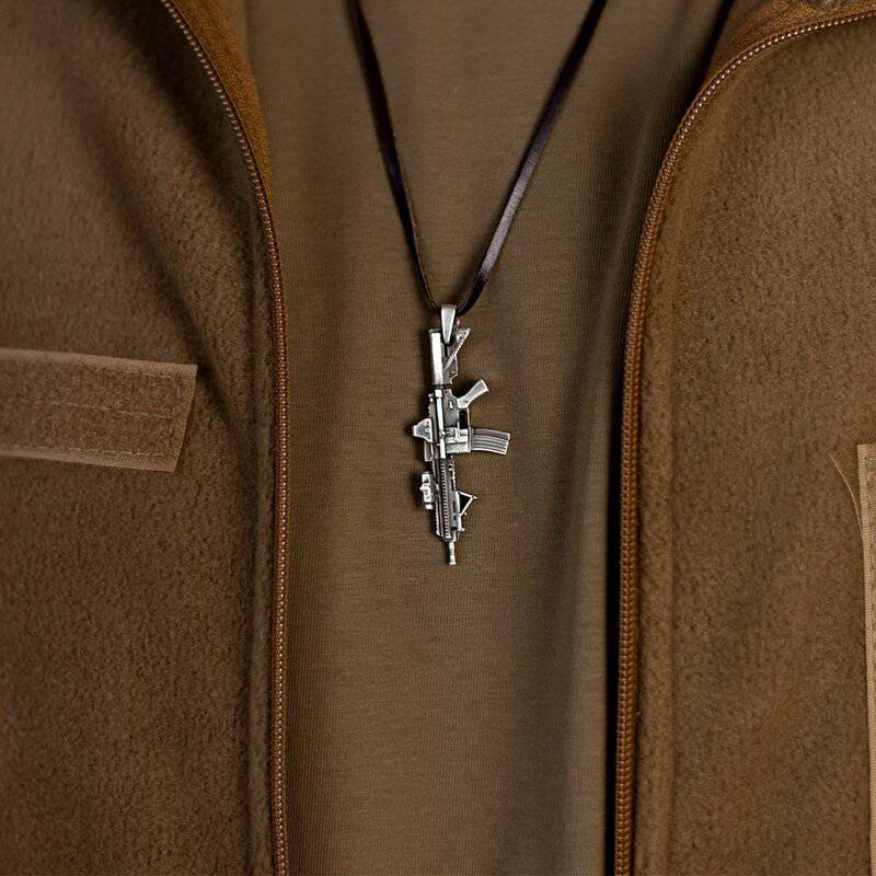 Rifle-HK416-Pendant-04.jpg Silver Jewelry Rifle Pendant HK416