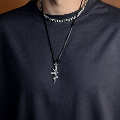 Rifle-HK416-Pendant-07.jpg Silver Jewelry Rifle Pendant HK416
