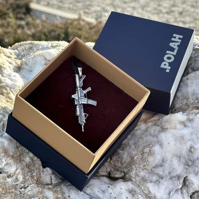 Silver-Pendant-Miniature-Rifle-HK416-01.jpg Silver Jewelry Rifle Pendant HK416