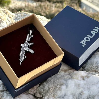 Silver-Pendant-Miniature-Rifle-HK416-02.jpg Silver Jewelry Rifle Pendant HK416