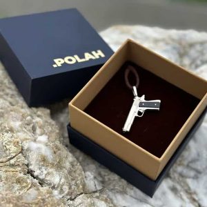 Gun Necklace with Silver Pistol Colt 1911 Pendant